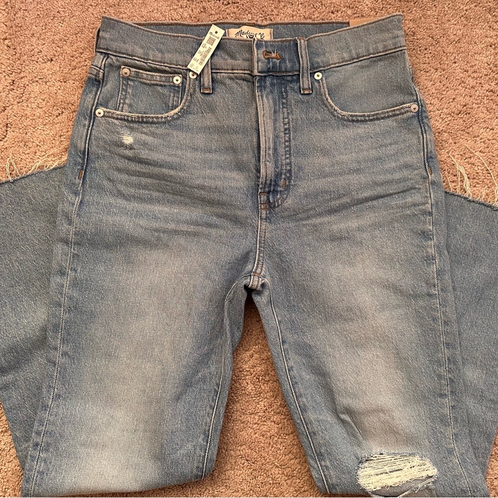 NWT MADEWELL THE PERFECT VINTAGE JEAN IN CONEY WASH: DESTROYED EDITION SIZE 27